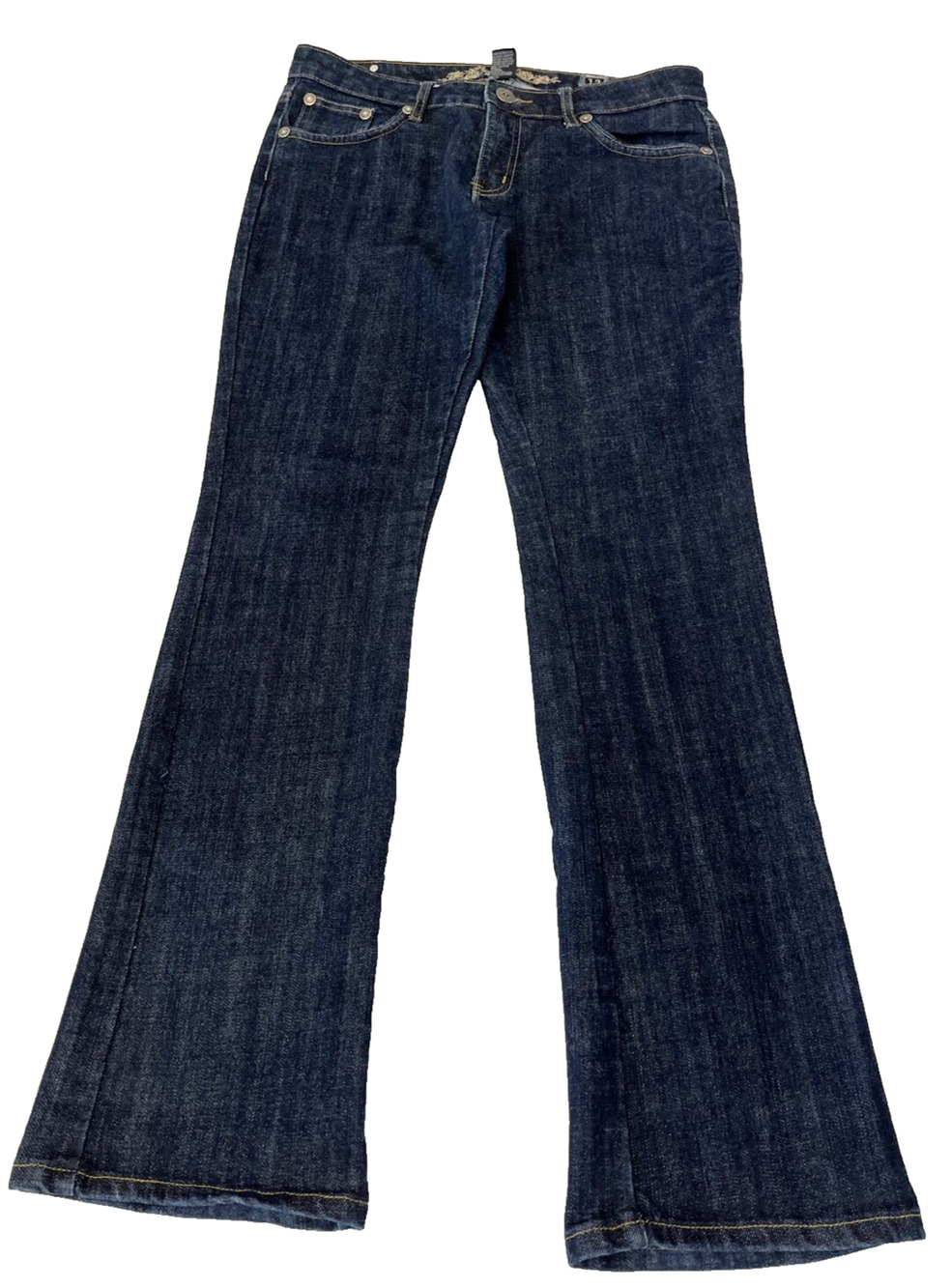 Rampage Women Bootcut Flap Pocket Jeans Sz 13 Dark Wash Pockets Mid Rise Western